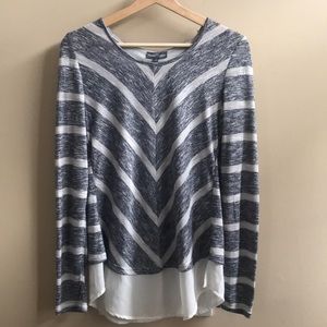 Market & Spruce Zipper Back Knit Top - S